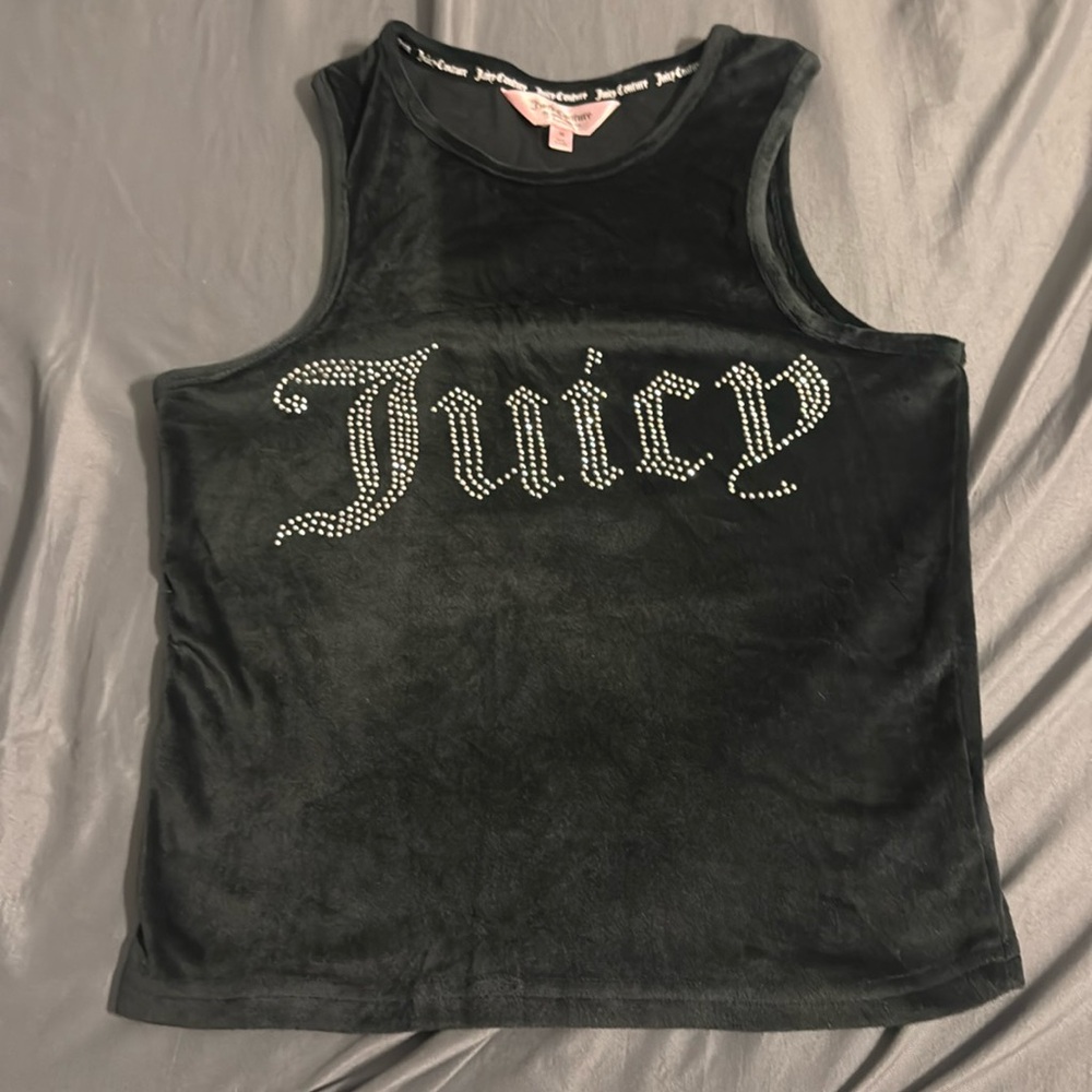 Black Juicy Couture tank top. Size medium, fits closer to a small.